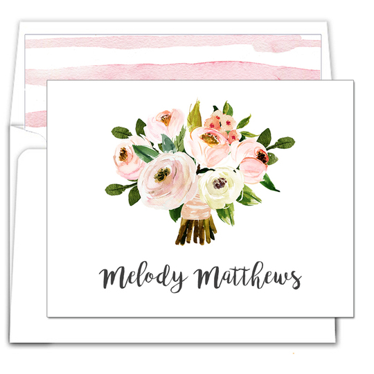 Pink Bouquet Folded Note Cards